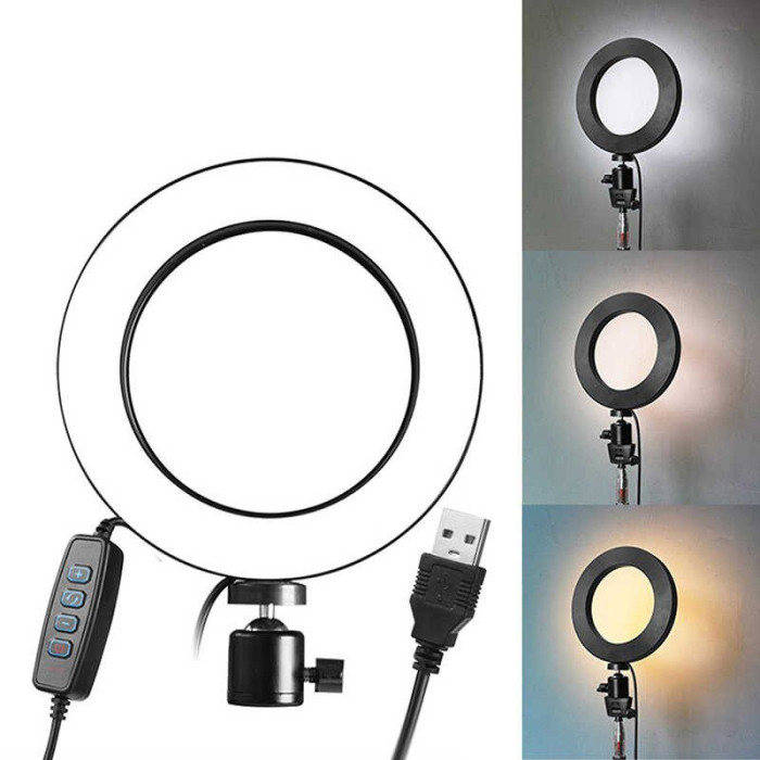 Кільцева лампа 16 см (USB, 5Вт, 3200-5500К)