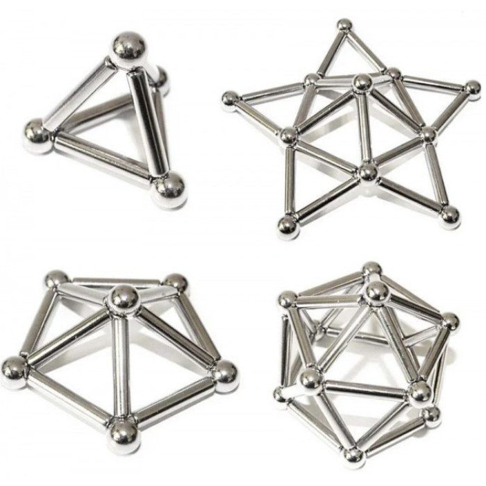 Магнітний конструктор Buckyballs n Buckybars, 64 деталі, магнітна іграшка неокуб, магнітний конструктор