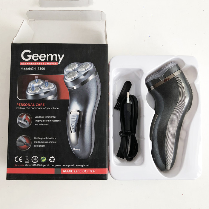 Електробритва з триммером GEMEI GM-7500, електробритва з насадками для бороди, триммер для бороди