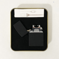 Запальничка імпульсна NB USB-215, Запальничка акумуляторна подарункова, USB запальничка. Колір: чорний