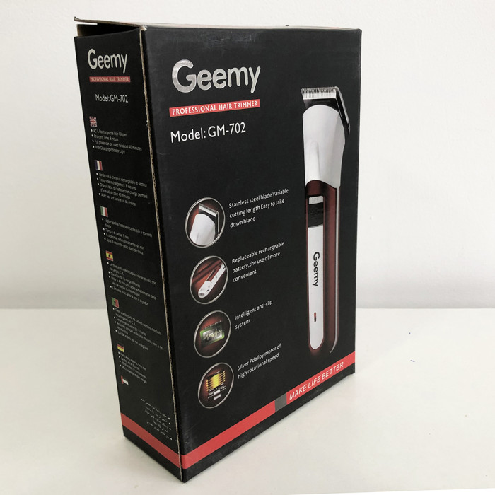 Машинка для стрижки GEMEI GM-702. Колір червоний