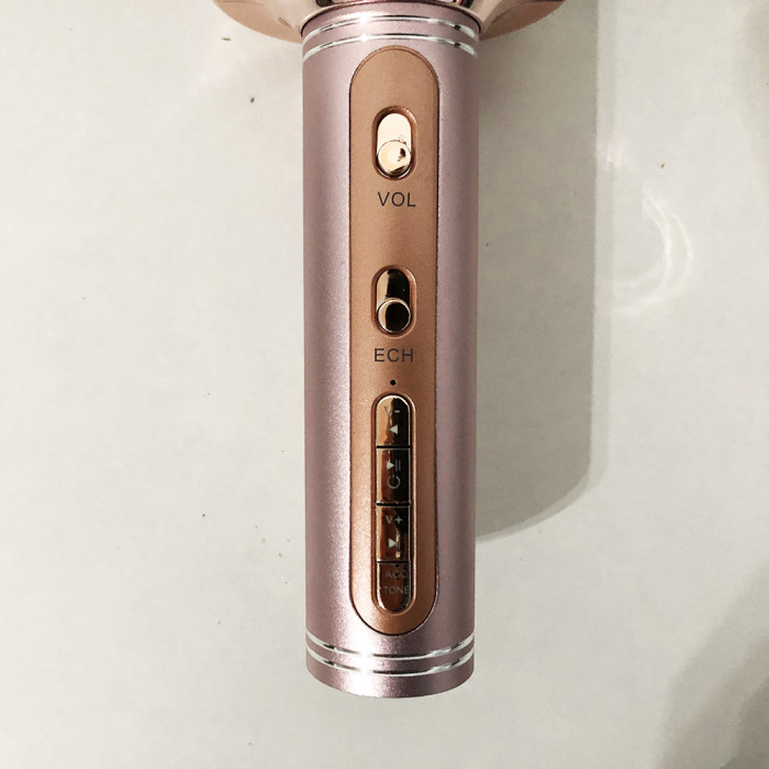 Бездротовий Bluetooth Мікрофон для Караоке Мікрофон DM Karaoke Y 63 + BT. Колір рожевий