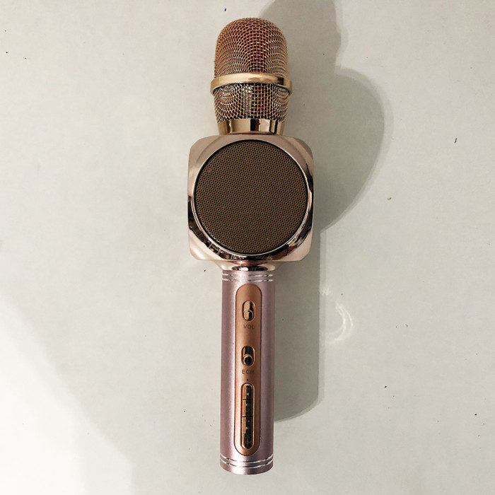 Бездротовий Bluetooth Мікрофон для Караоке Мікрофон DM Karaoke Y 63 + BT. Колір рожевий
