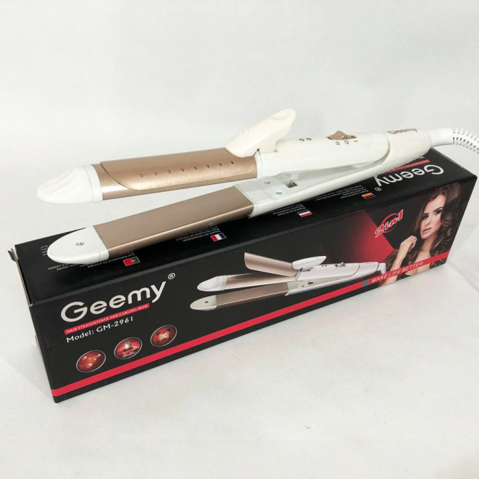 Щипці прасок для волосся GEMEI GM-2961, стайлер для завивки, прилад для завивки волосся, праска