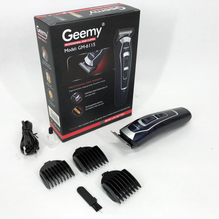 Машинка для стрижки GEMEI GM-6115, машинка для стрижки бездротова. Колір: синій