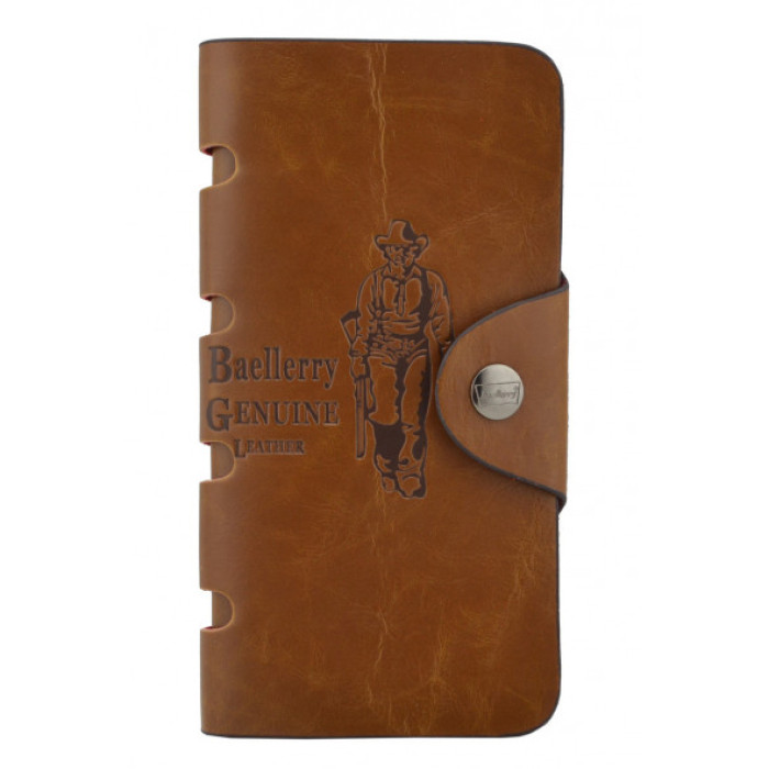 Чоловічий портмоне Baellerry Genuine Leather COK10, Стильний чоловічий гаманець. Колір: коричневий