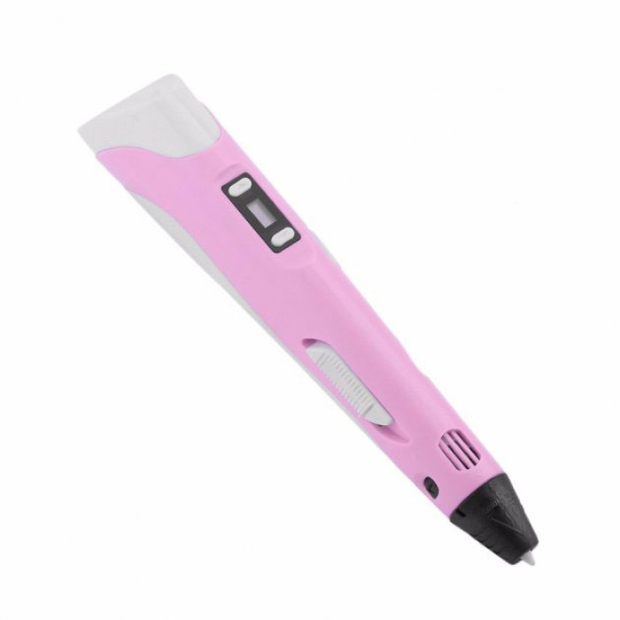 3D ручка Smart 3D Pen 2 c LCD дисплеєм, 3D ручка для розвитку уваги. Колір: рожевий