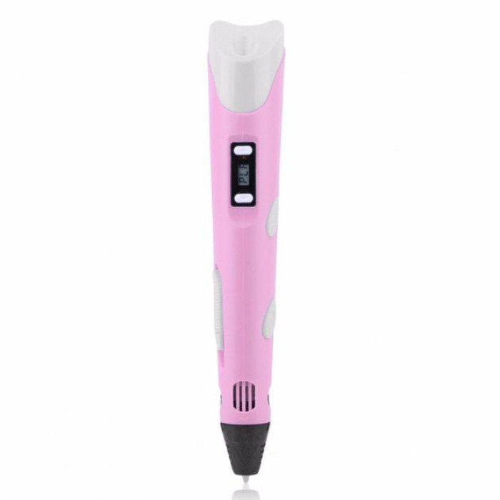3D ручка Smart 3D Pen 2 c LCD дисплеєм, 3D ручка для розвитку уваги. Колір: рожевий