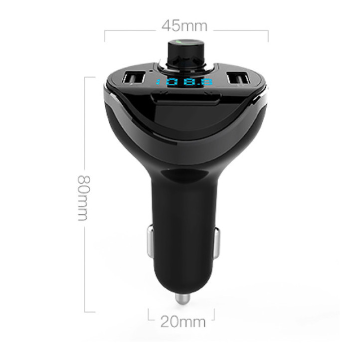 Трансмітер для авто FM MOD-T20, USB, MicroSD. Колір чорний