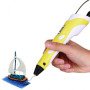 3D ручка Smart 3D Pen 2 c LCD дисплеєм, Дитяча електро ручка для фігурок із пластику. Колір: жовтий