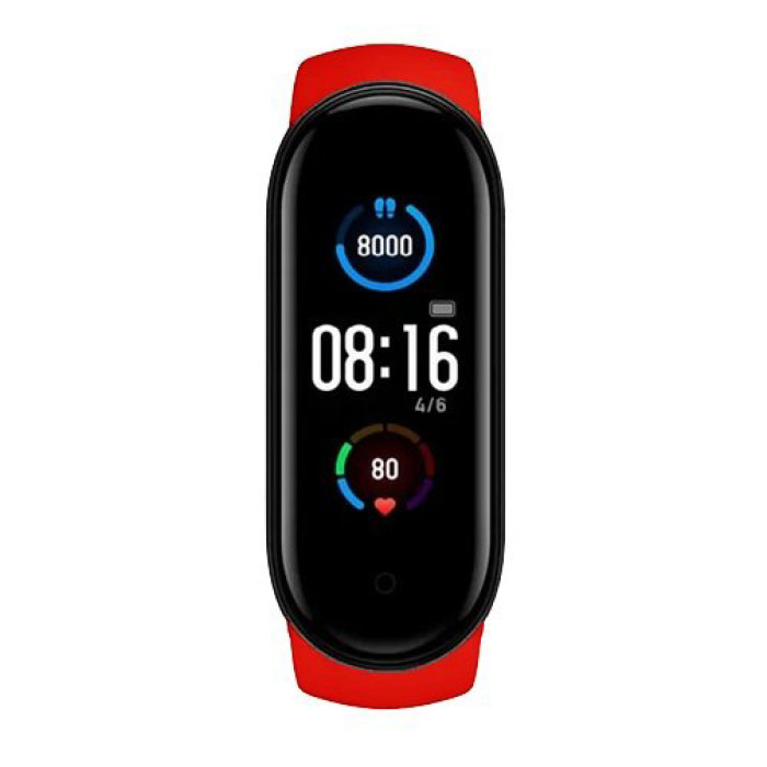 Фітнес браслет Smart Watch M5 Band Classic Black смарт годинник-трекер. Колір червоний
