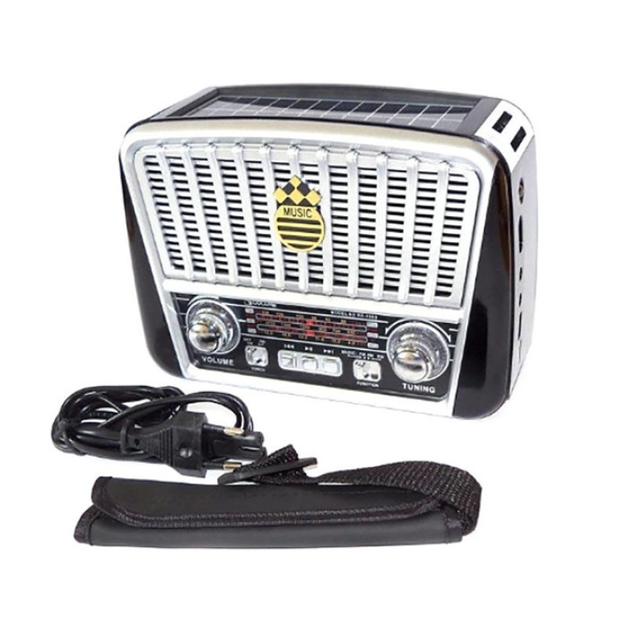 Радіоприймач Golon RX-455S USB / акумулятор сонячна панель FM радіо з mp3 програвачем. Колір: Сірий