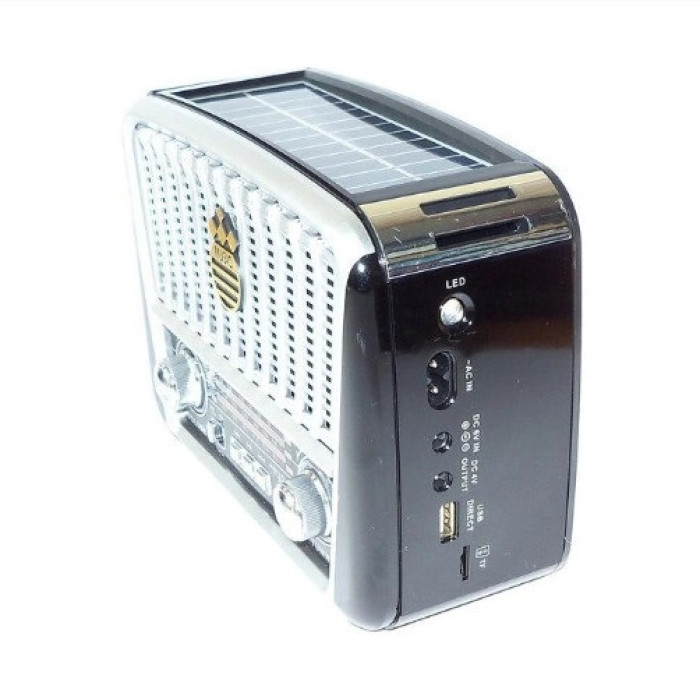 Радіоприймач Golon RX-455S USB / акумулятор сонячна панель FM радіо з mp3 програвачем. Колір: Сірий
