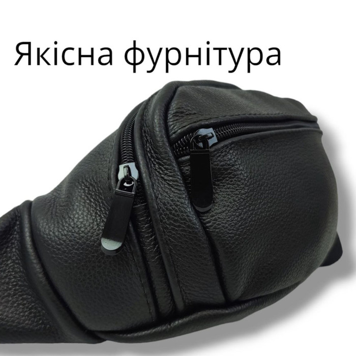 Бананка шкіряна універсальна текстурна, Чоловіча бананка з натуральної шкіри, Сумка для торгівлі