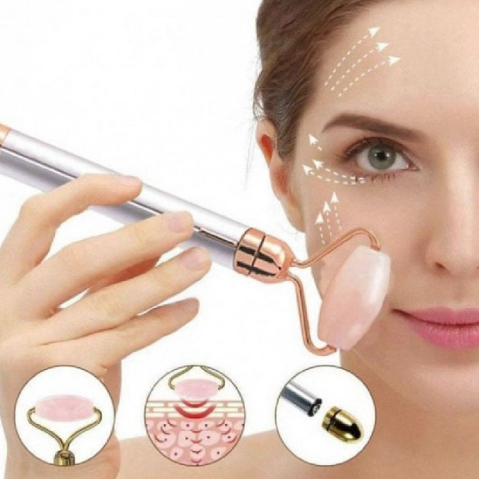 Масажер ролик електричний Facial Roller Massager. Колір: білий