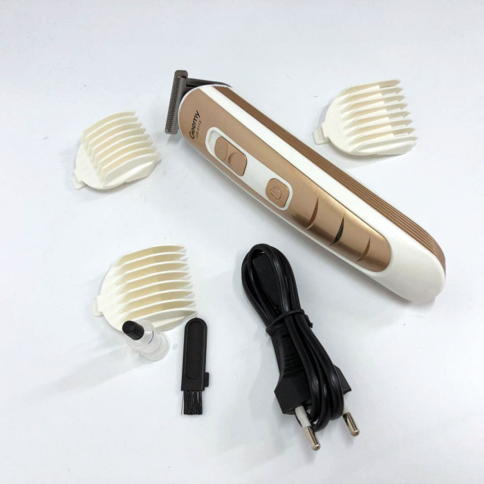 Машинка для стрижки волосся Gemei GM-6113 акумуляторна, чоловіча машинка для гоління. Колір: золотий