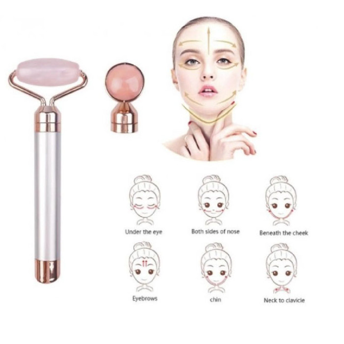 Масажер ролик електричний Facial Roller Massager. Колір: білий