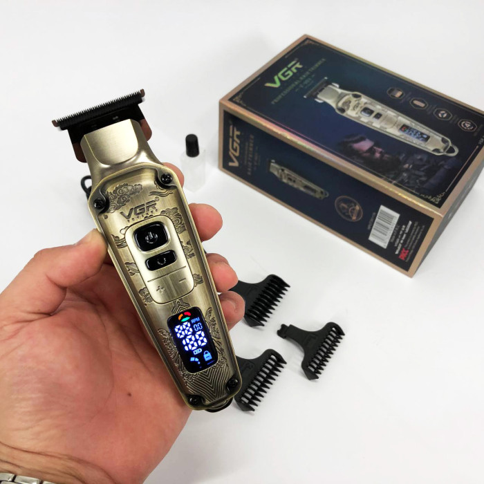 Професійна машинка для стрижки волосся триммер VGR V-901 з насадками, професійна електробритва