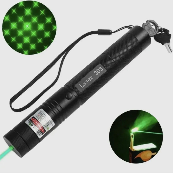 Лазерна указка Green Laser Pointer JD-303, Лазери із зеленим променем лазера, Лазерна указка брелок