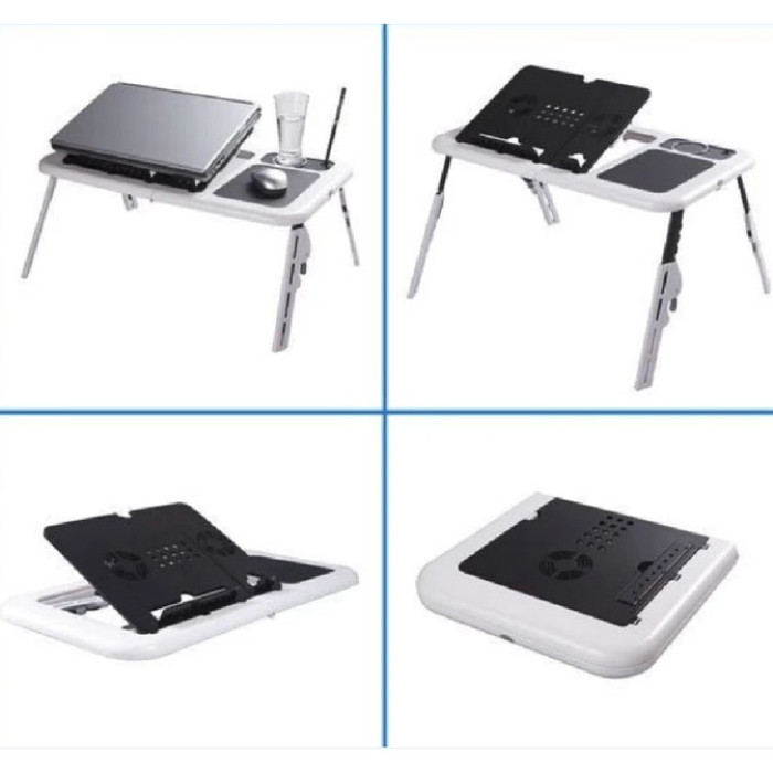 Складаний столик для ноутбука LD-09 E-Table, столик з охолодженням 2 USB кулера, Стіл підставка з вентиляцією