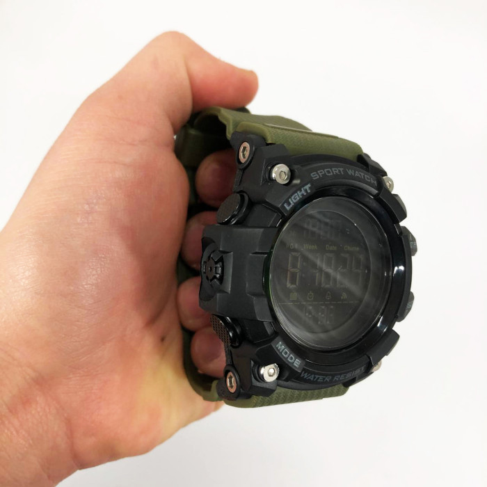Годинник наручний чоловічий SKMEI 1384AG ARMY GREEN, годинник тактичний протиударний. Колір: зелений