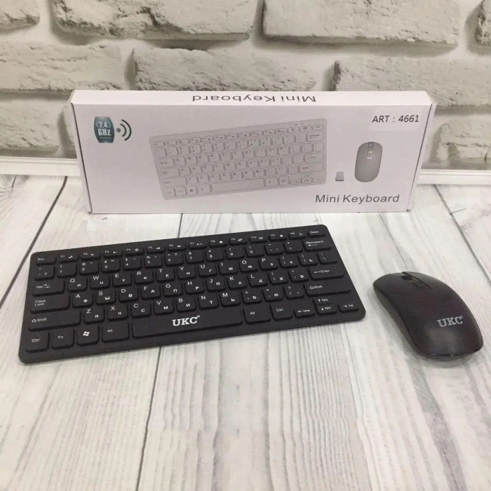 Бездротова клавіатура IOS з мишкою Keyboard Wireless 901. Колір: чорний