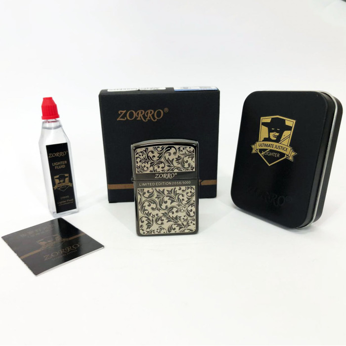 Запальничка бензинова Zorro HL-299, запальничка на день народження, запальничка у подарунковому футлярі
