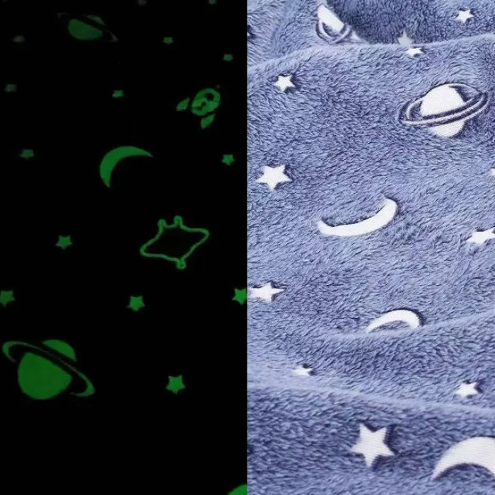 Плед, що світиться в темряві, плюшеве покривало Blanket kids Magic Star 150х100 см флісова ковдра. Колір: синій