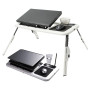 Складаний столик для ноутбука LD-09 E-Table, столик з охолодженням 2 USB кулера, Стіл підставка з вентиляцією