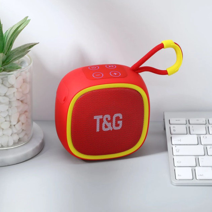 Портативна Bluetooth-колонка TG659 з ремінцем, Гучна блютуз колонка для вечірки. Колір: червоний