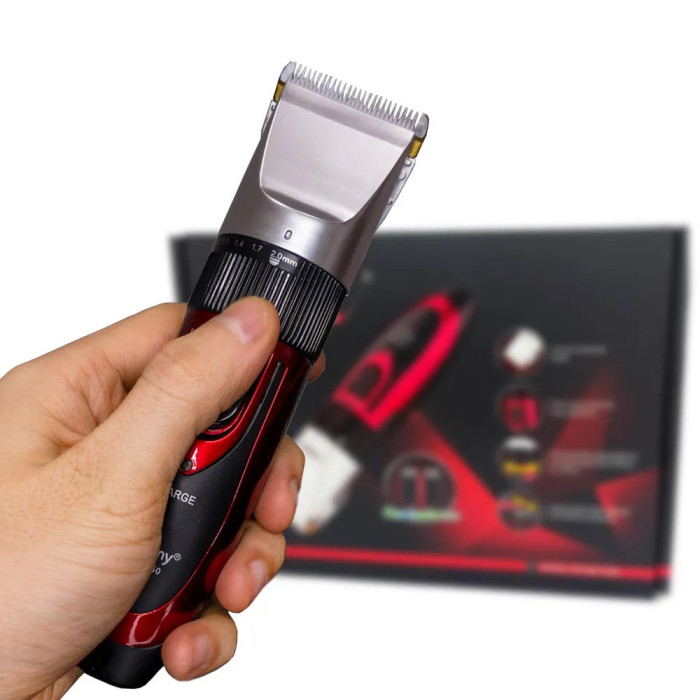 Професійна машинка для стрижки волосся GEMEI GM-550 з двома акумуляторами, Бритва триммер для бороди