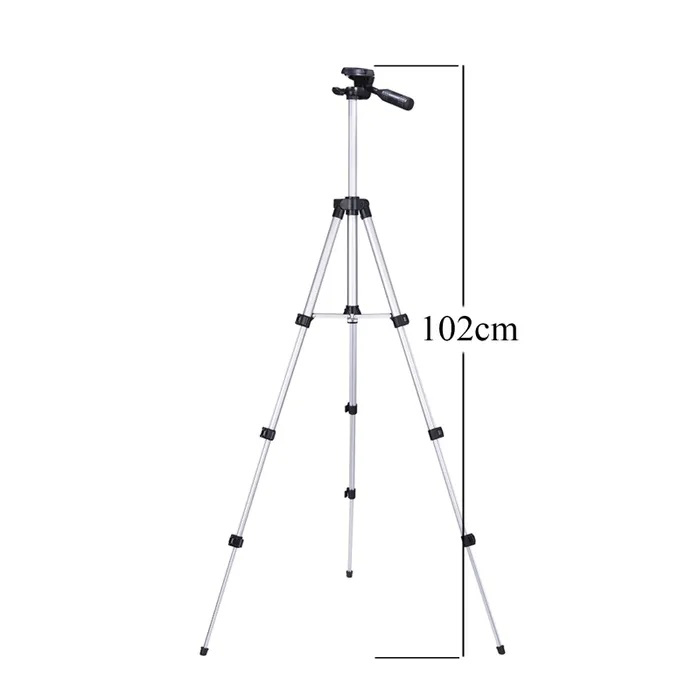 Штатив для телефону та фотоапарата Tripod 3110 PRO портативний трипод 0,35-1.02м висота. Колір: срібний