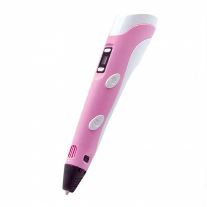 3D ручка Smart 3D Pen 2 c LCD дисплеєм, 3D ручка для розвитку уваги. Колір: рожевий