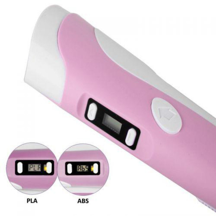 3D ручка Smart 3D Pen 2 c LCD дисплеєм, 3D ручка для розвитку уваги. Колір: рожевий