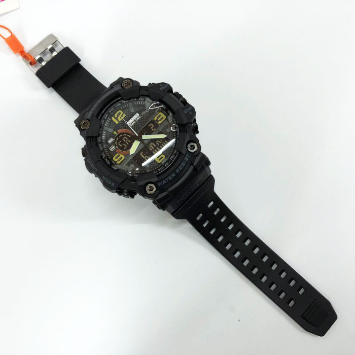 Годинник наручний чоловічий SKMEI 1520BK BLACK, армійський годинник протиударний. Колір: чорний