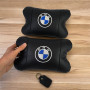 Авто подушки 2шт — набір BMW з натуральної шкіри, на підголівник у машину, Автомобільна подушка БМВ