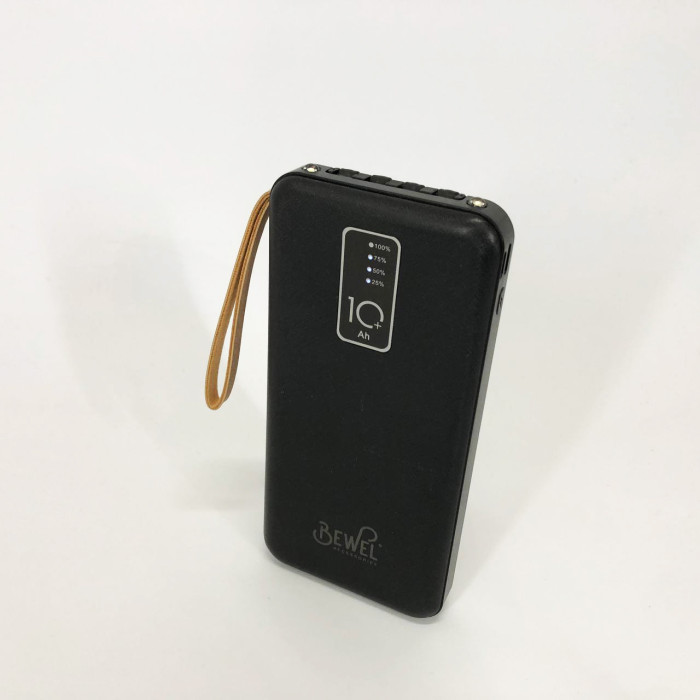 Power Bank зарядний пристрій на сонячній батареї 10000mAh з індикатором заряду. Колір: чорний