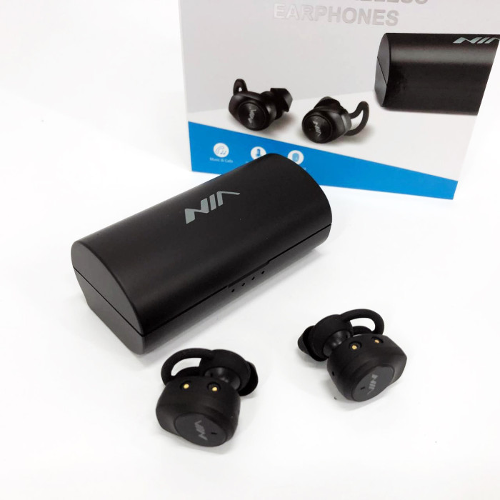 Навушники Bluetooth NIA NB710 з кейсом чорні бездротові, Навушники для тренувань сенсорні бездротові