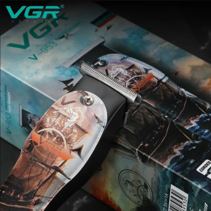 Професійний триммер для стрижки волосся та бороди VGR V-953 з насадками, окантувальна машинка