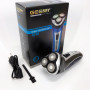 Електробритва GEEMY GM-7090 3 в 1 тример, бездротова електробритва, Тример для вусів. Колір: синій