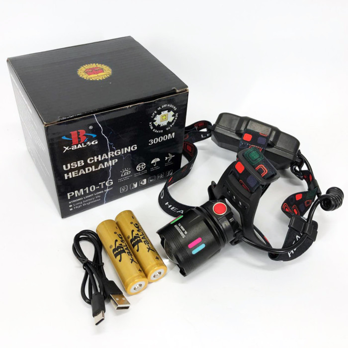 Ліхтар акумуляторний налобний SY-8086-PM10-TG, Портативний світлодіодний налобний ліхтар