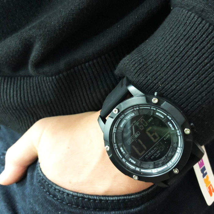 Годинник наручний чоловічий SKMEI 1762BK BLACK, Чоловічий армійський водостійкий тактичний годинник. Колір: чорний