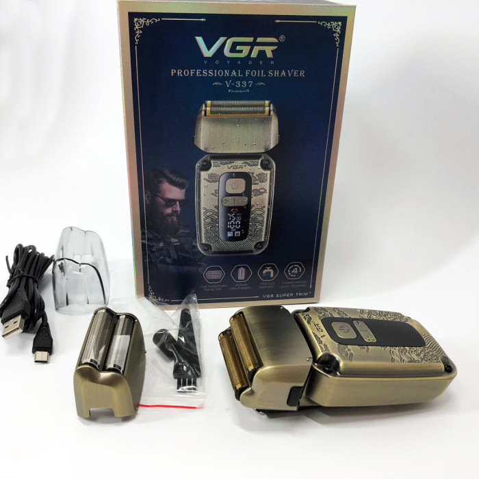 Електробритва VGR V-337 шейвер для вологого та сухого гоління, бритва для бороди, тример механічний