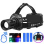 Ліхтарик налобний CARBON BL-2322-TG+3LED (White+red+blue+green), Ліхтарик військовий світлодіодний налобний