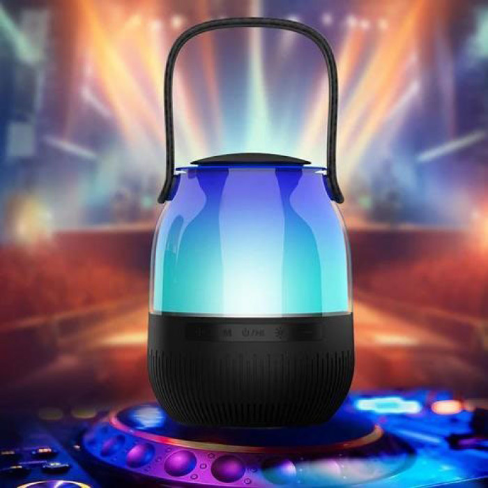 Портативна колонка XM-A68 з RGB підсвічуванням та мікрофоном, Bluetooth мікрофон для караоке