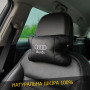 Набір автодушки 2шт на підголовник Audi / Ауді з натуральної шкіри чорна / Підголовник в машину