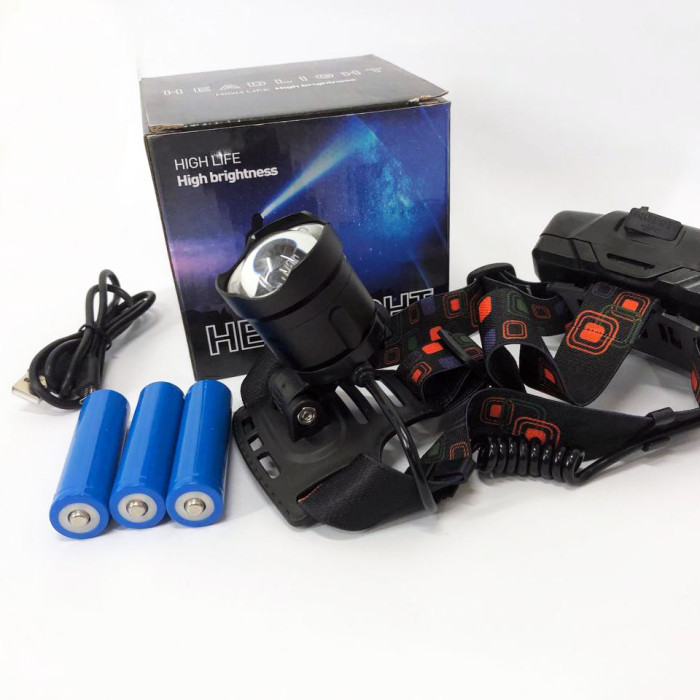 Ліхтар налобний X-Balong XQ-219-HP50 акумуляторний LED zoom з функцією Power Bank 3 режими роботи