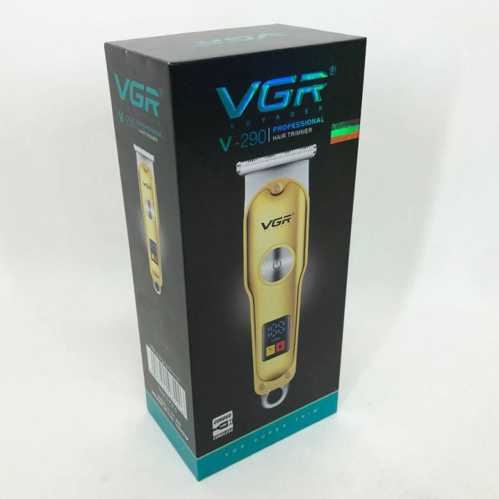 Тример для волосся та бороди VGR V-290 LED Display 3 насадки, машинка для стрижки волосся домашня