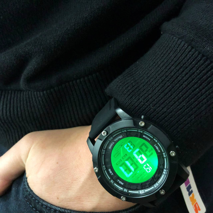 Годинник наручний чоловічий SKMEI 1762BK BLACK, Чоловічий армійський водостійкий тактичний годинник. Колір: чорний