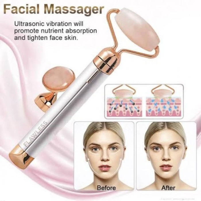 Масажер ролик електричний Facial Roller Massager. Колір: білий